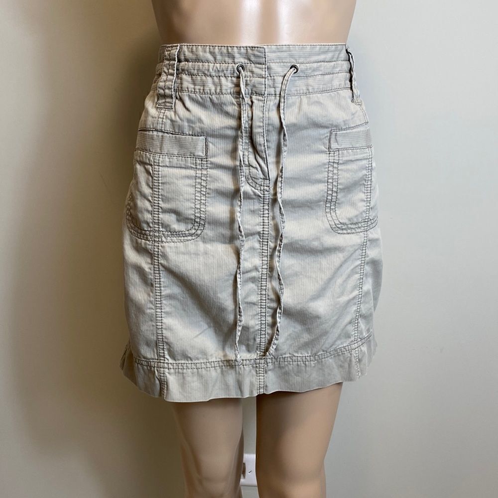 LOFT Ann Taylor 100%‎ cotton greish beige Y2K mini skirt size 10